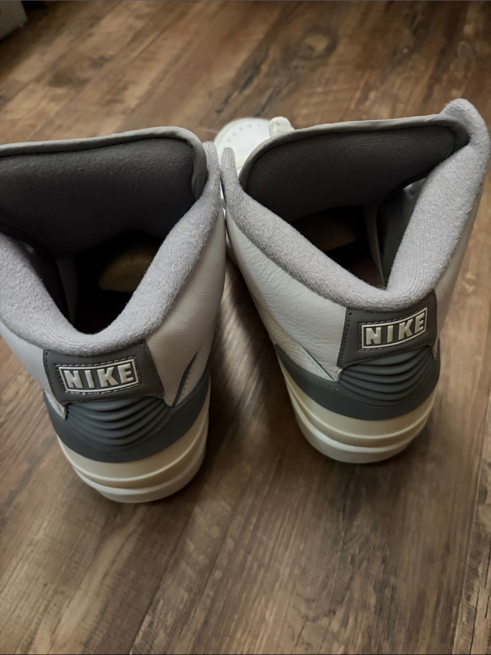 Jordan 2 White and Gray High-Top Sneakers - Picture 4 of 5